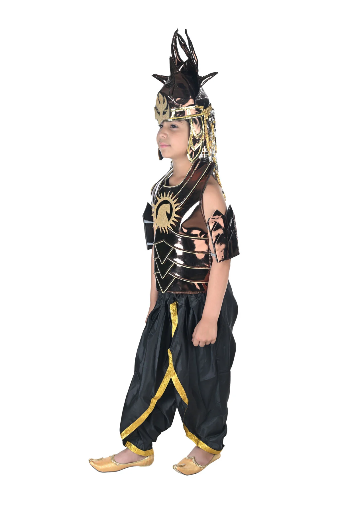 Baahubali Warrior Indian Movies Character with Helmet Kids & Adults Fancy Dress Costume - Image 4