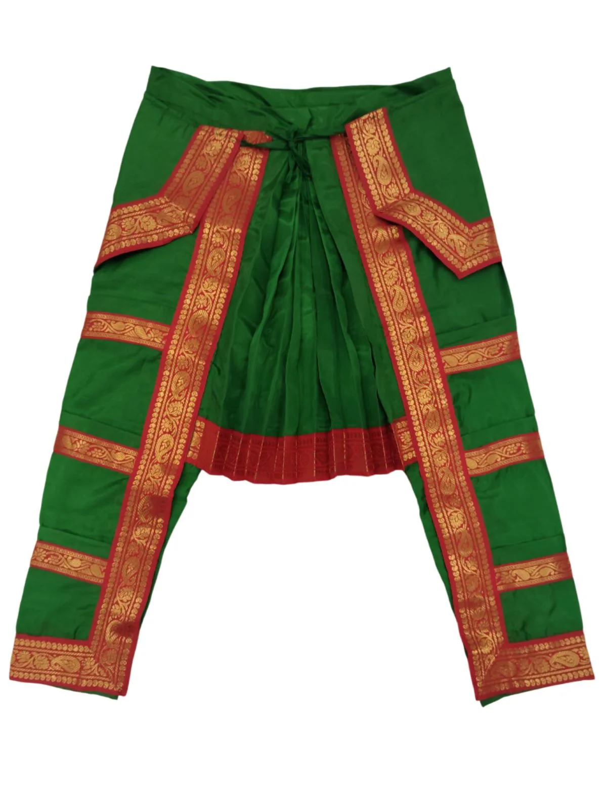 Bharatanatyam Costume for Girls and Women β Green with Red Border | Classical Dance Dress | Indian Dance Dress for Girls | Traditional Dance Outfit - Image 14