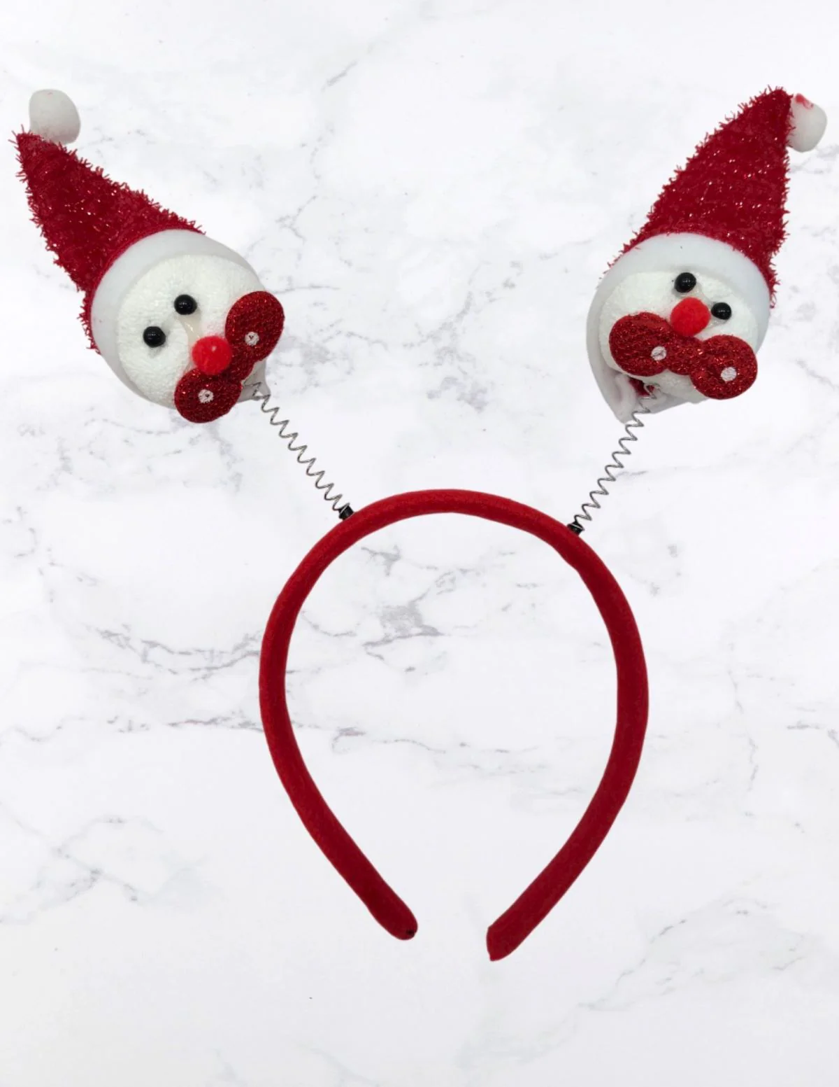 Christmas Accessory Combo for Girls- Christmas Snowman Santa Eye Glasses and Christmas Bouncing Snowman Headband for Girls - Image 3