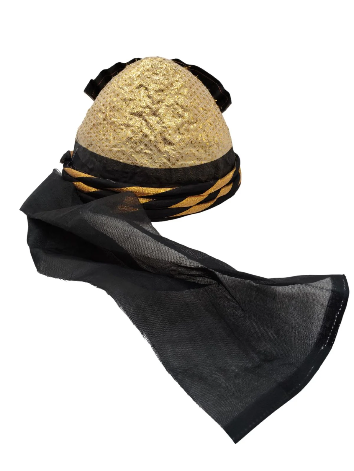 Elegant Pathani Turban with Gold and Black Accents β Traditional Fancy Dress Costume Accessory for Kids & Adults - Image 7