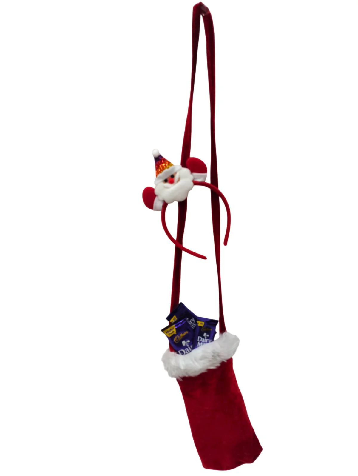 Pack of 2 Christmas Accessory Set Santa Headband and Goodies Bag Combo For Girls | Kids - Image 5