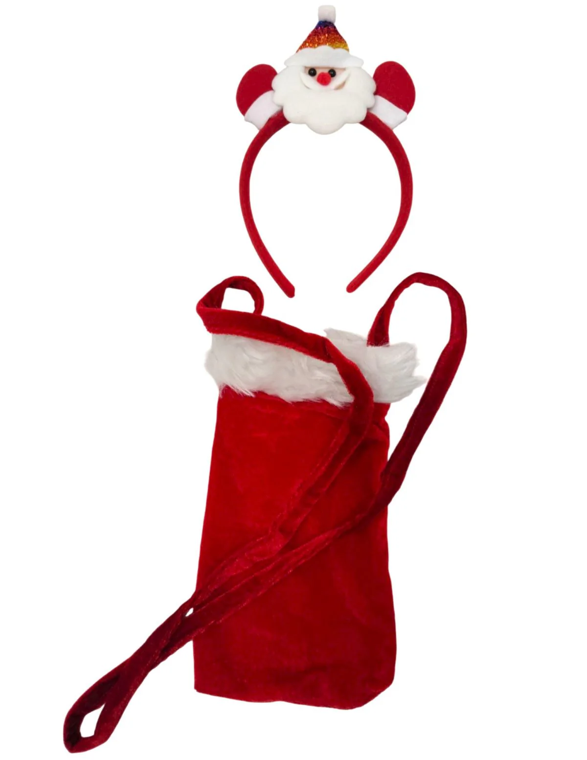 Pack of 2 Christmas Accessory Set Santa Headband and Goodies Bag Combo For Girls | Kids - Image 6