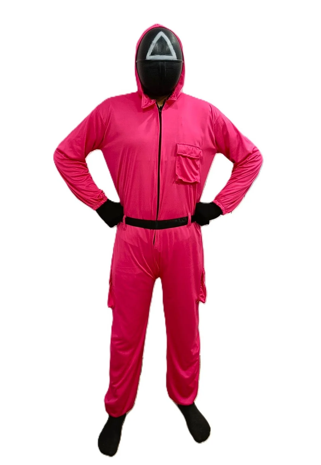 Survival Drama Korean TV Series Game Costume with Attached Hood, Plastic Mask & Belt - Halloween Cosplay Outfit for Adults | For Mens - Image 9