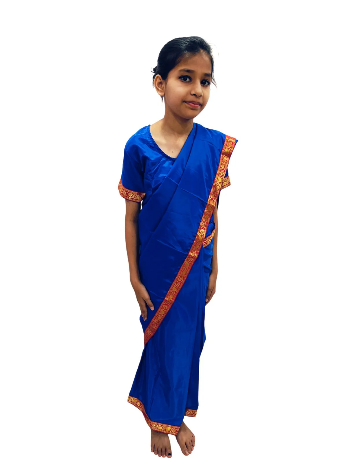 Teacher Costume for Kids Girls | Dark Blue Ready-to-Wear Saree with Blouse |Mythology Dress for Kids Girls | Community Helper Dress| Role Play Outfit for Girls