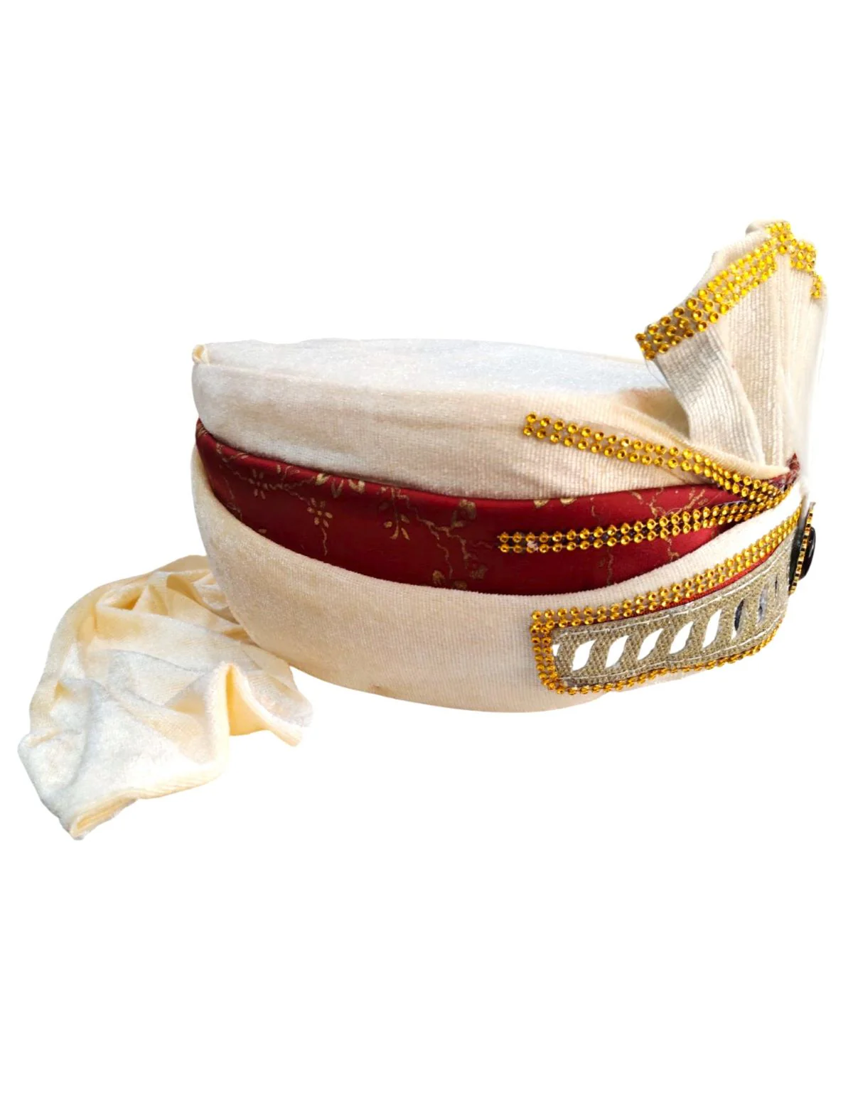 Beige Indian Dulha Pagdi Indian Wedding Turban for Kids & Adults - Image 3