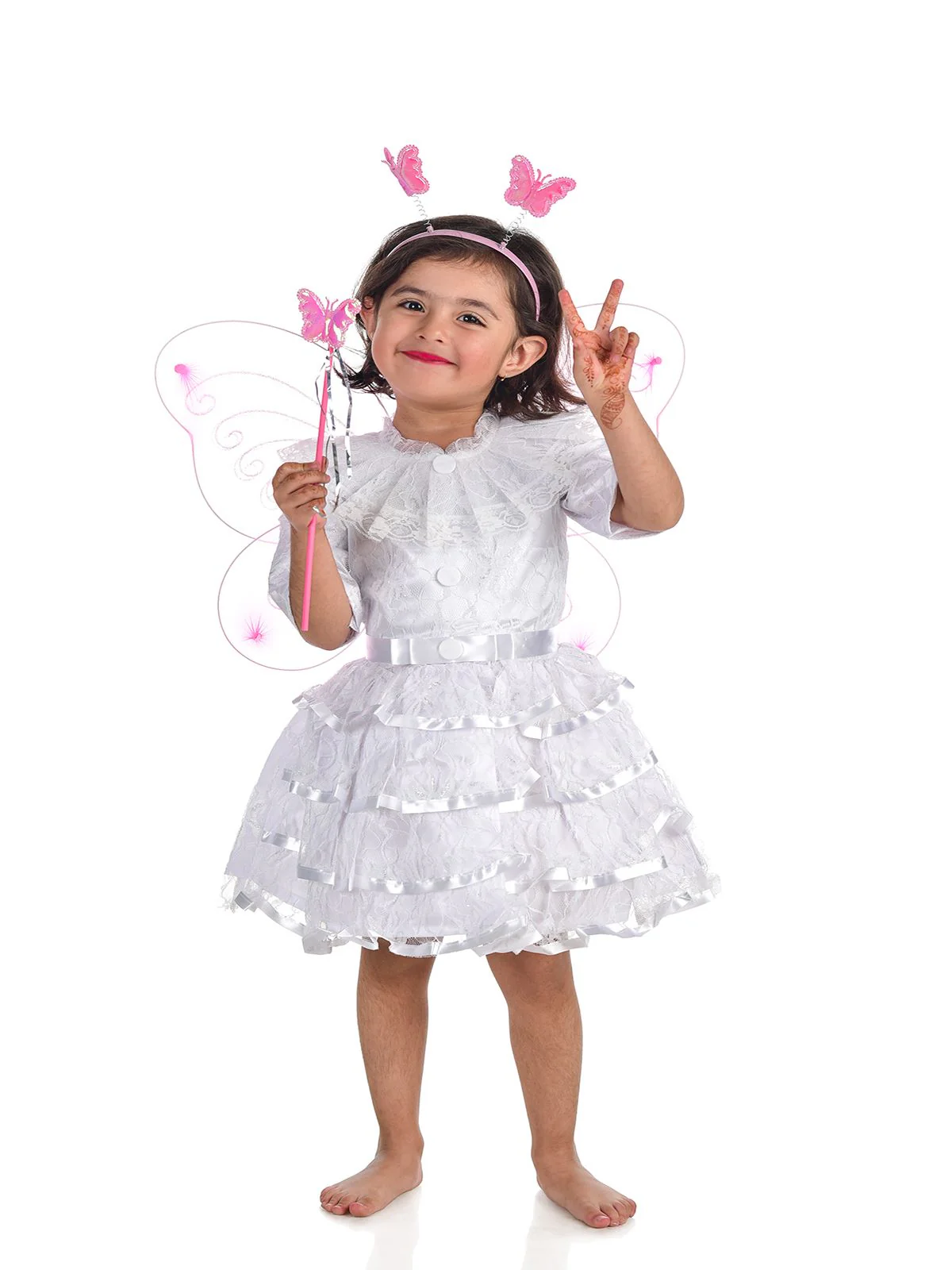 Fairy Angel with Pink Wings Girls Kids Fancy Dress Costume - Image 5