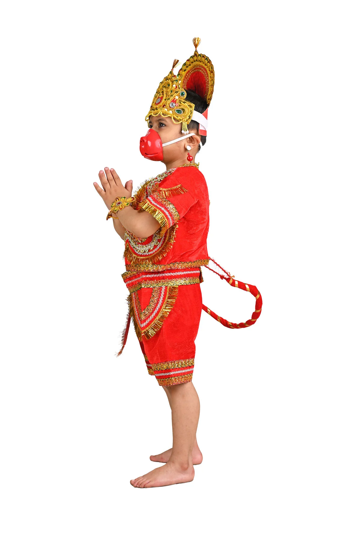 Lord Hanuman Bajrang Bali Monkey God Hindu Kids & Adults Fancy Dress Costume | Without Gada - Image 5
