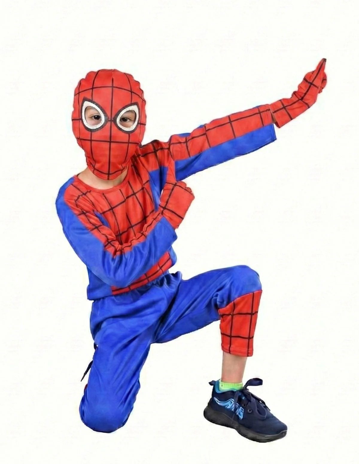 The Red Blue Superhero with Gloves Superhero Kids Fancy Dress Costume | Standard - Image 3