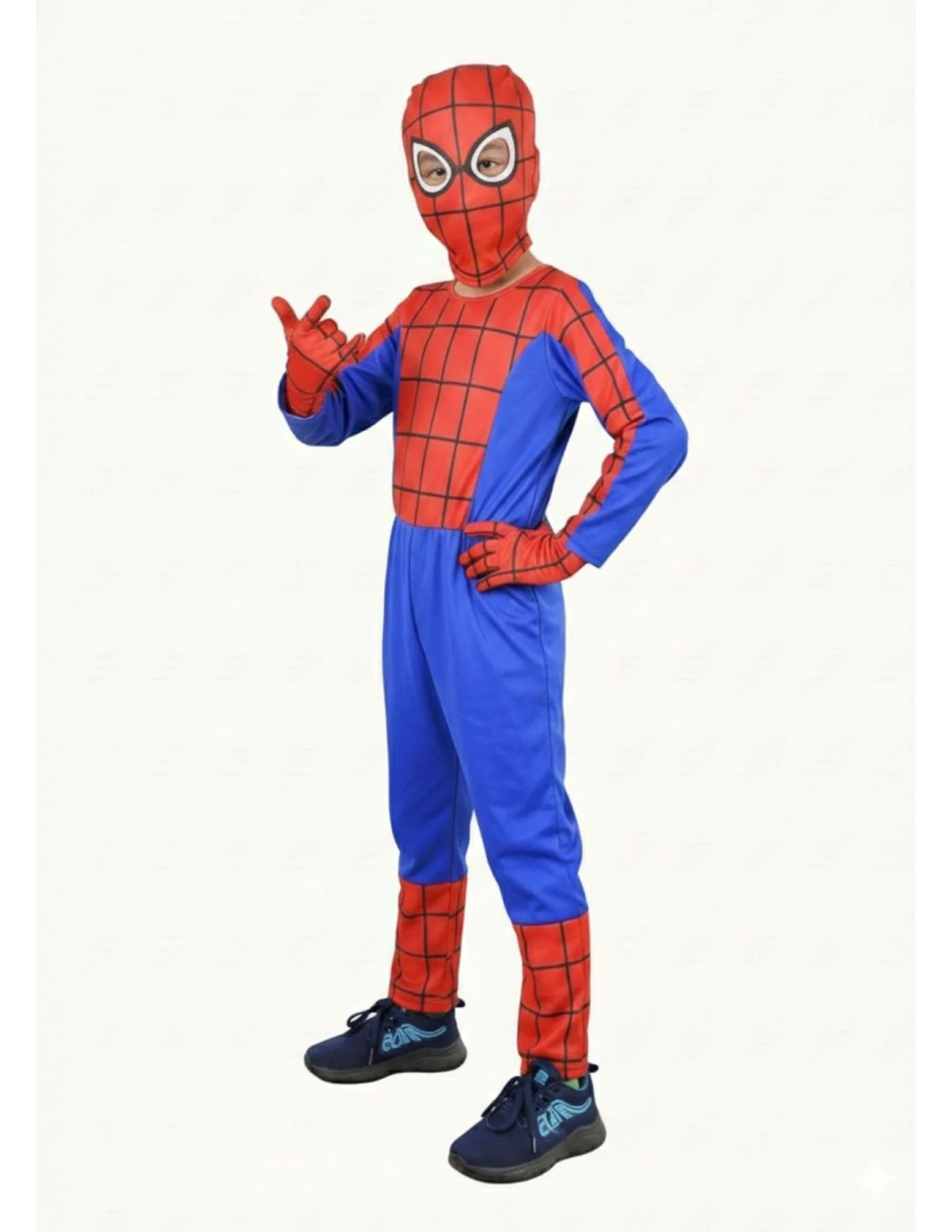The Red Blue Superhero with Gloves Superhero Kids Fancy Dress Costume | Standard - Image 4
