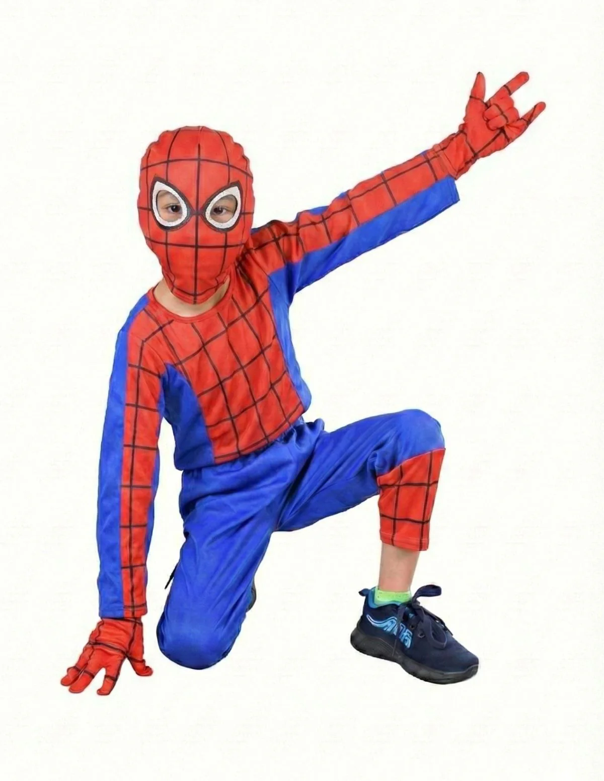 The Red Blue Superhero with Gloves Superhero Kids Fancy Dress Costume | Standard - Image 5