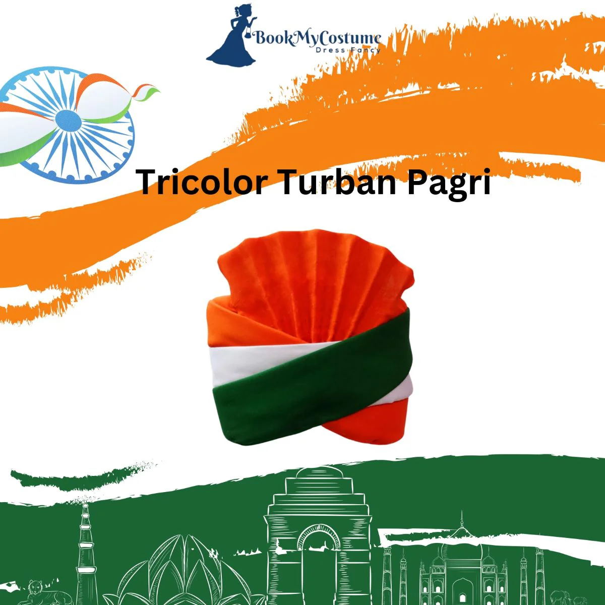 Tricolor Patriotic Turban Pagdi For Kids and Adults for Independence and Republic Day - Image 5