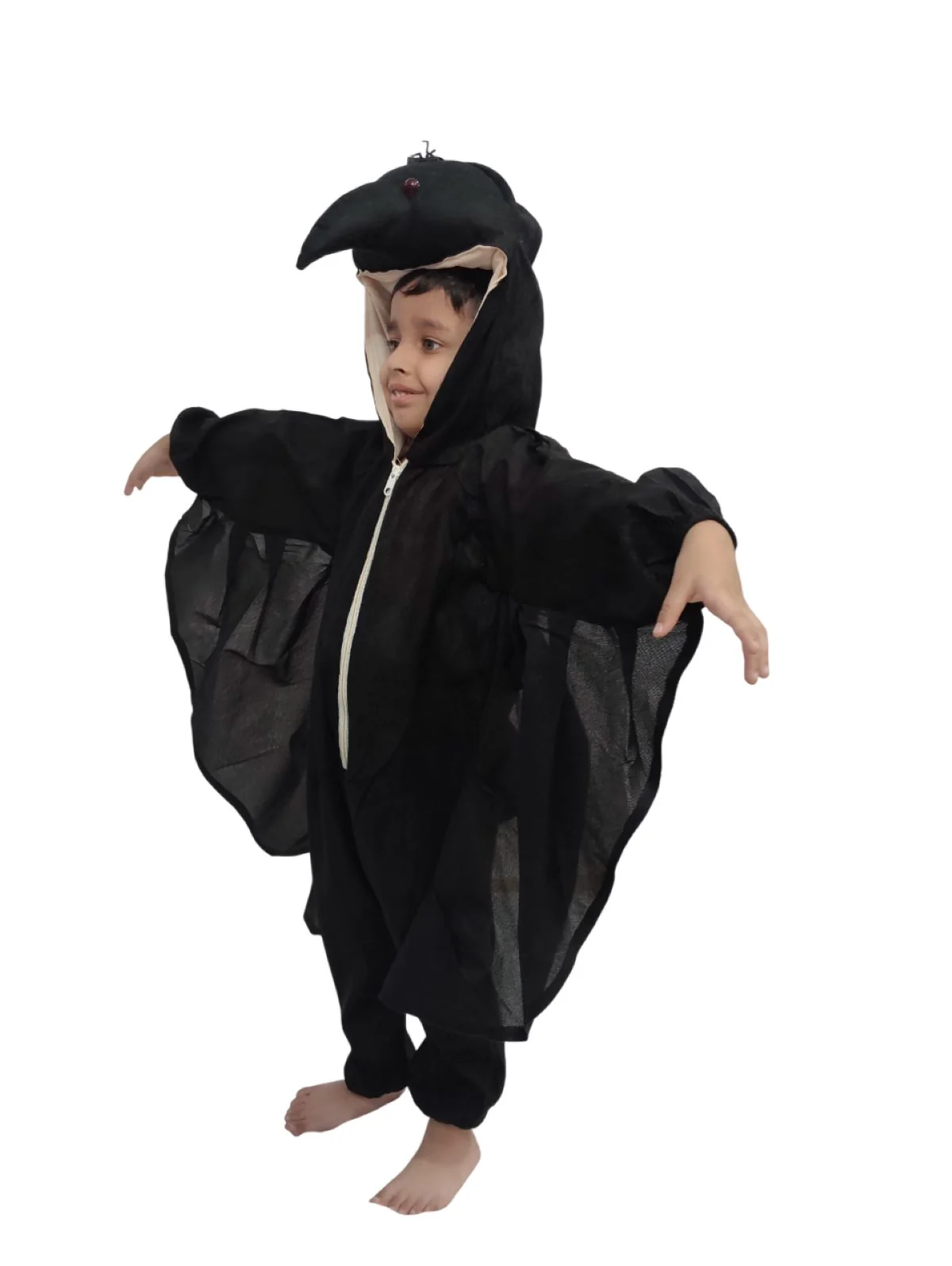 Crow Bird Kids Fancy Dress Costume For Kids- Black - Image 3