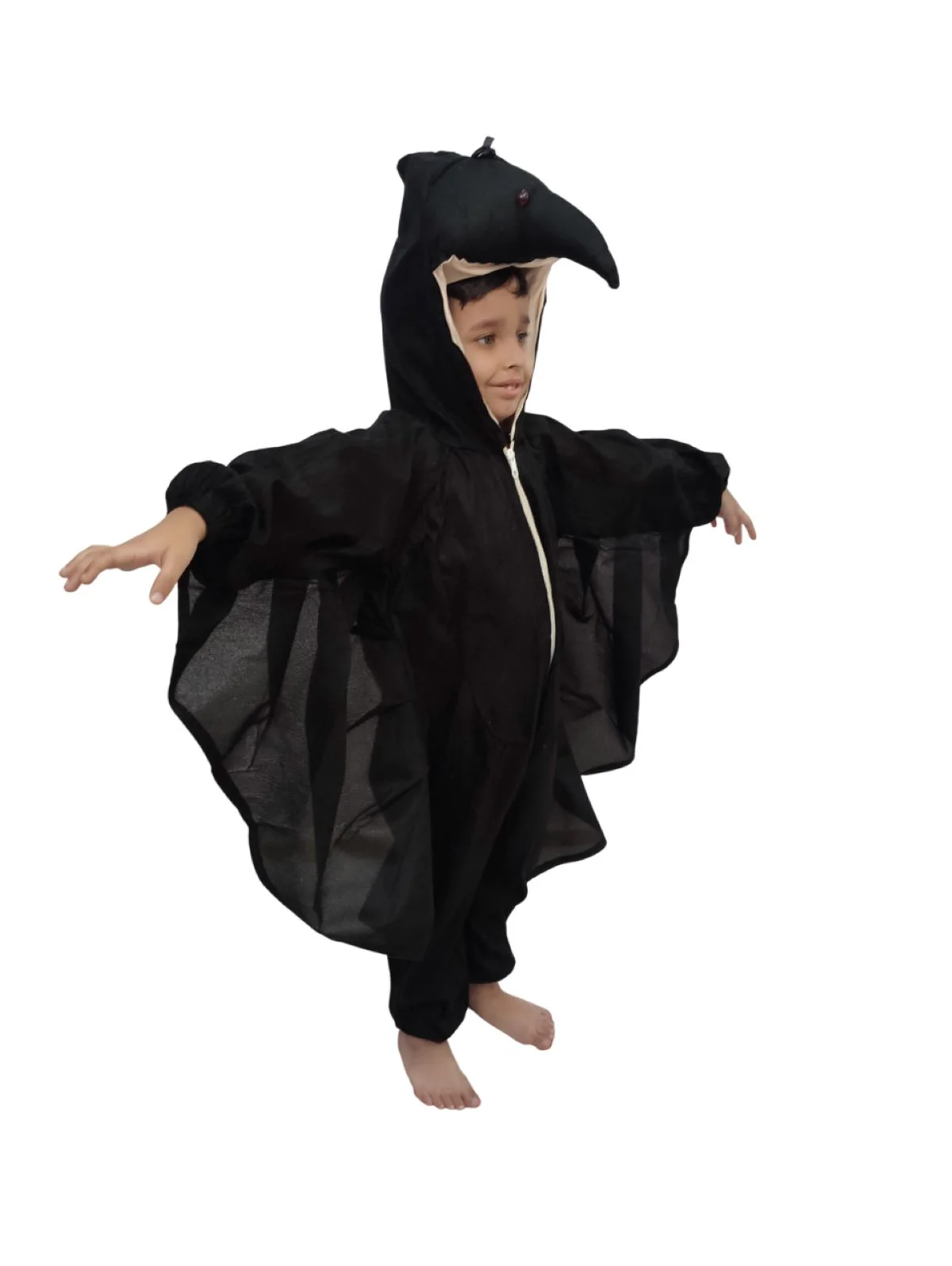 Crow Bird Kids Fancy Dress Costume For Kids- Black - Image 5