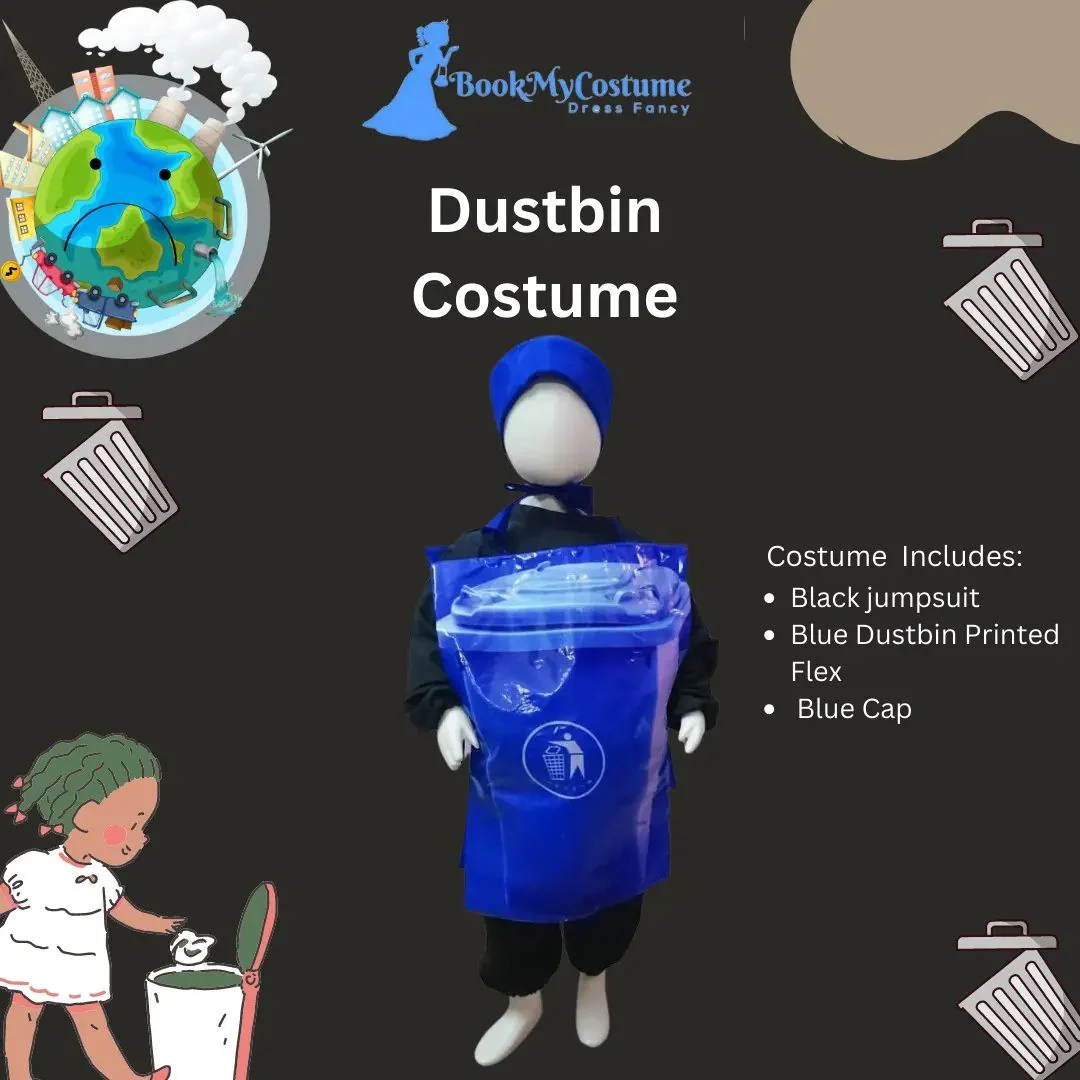 Dustbin Garbage Box Swachh Bharat Kids Fancy Dress Costume - Image 5