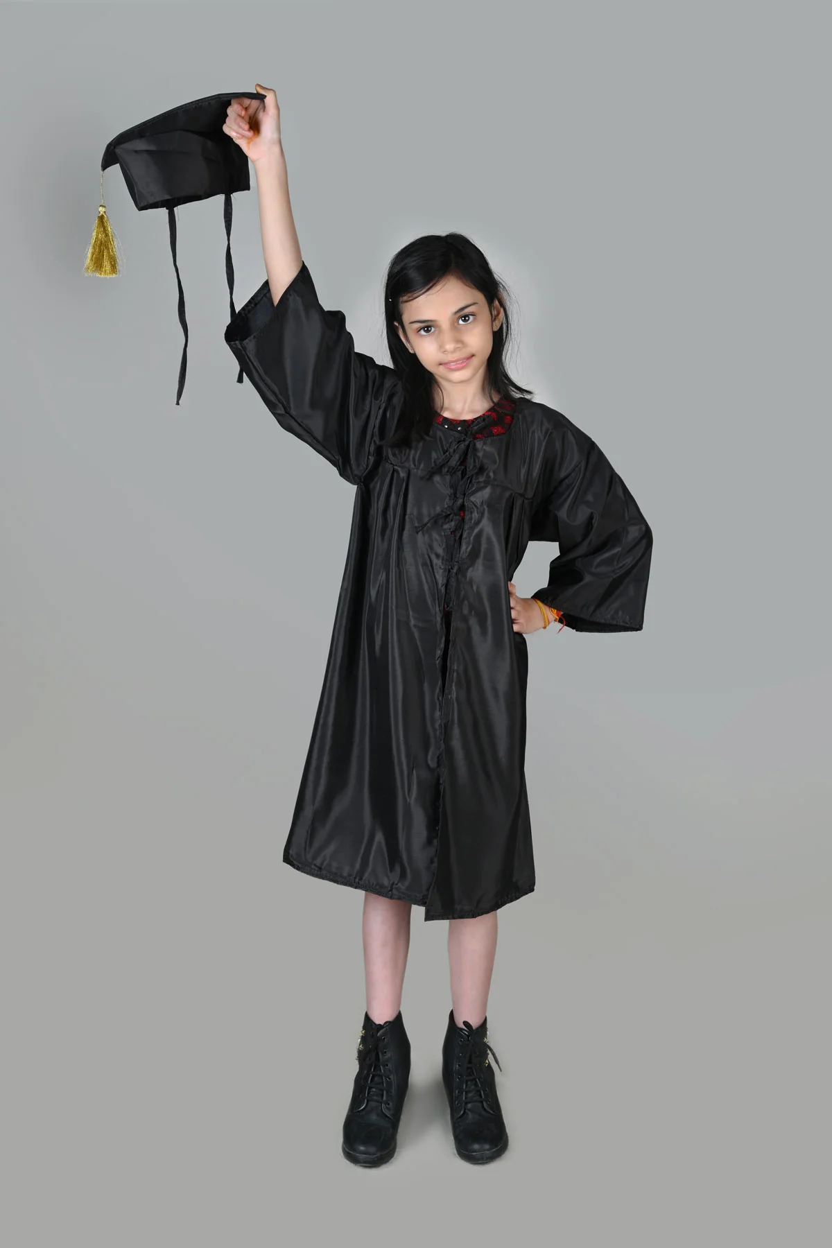 Black Graduate Convocation Degree Graduation Day Gown & Cap Kids & Adults Fancy Dress Costume - Image 11