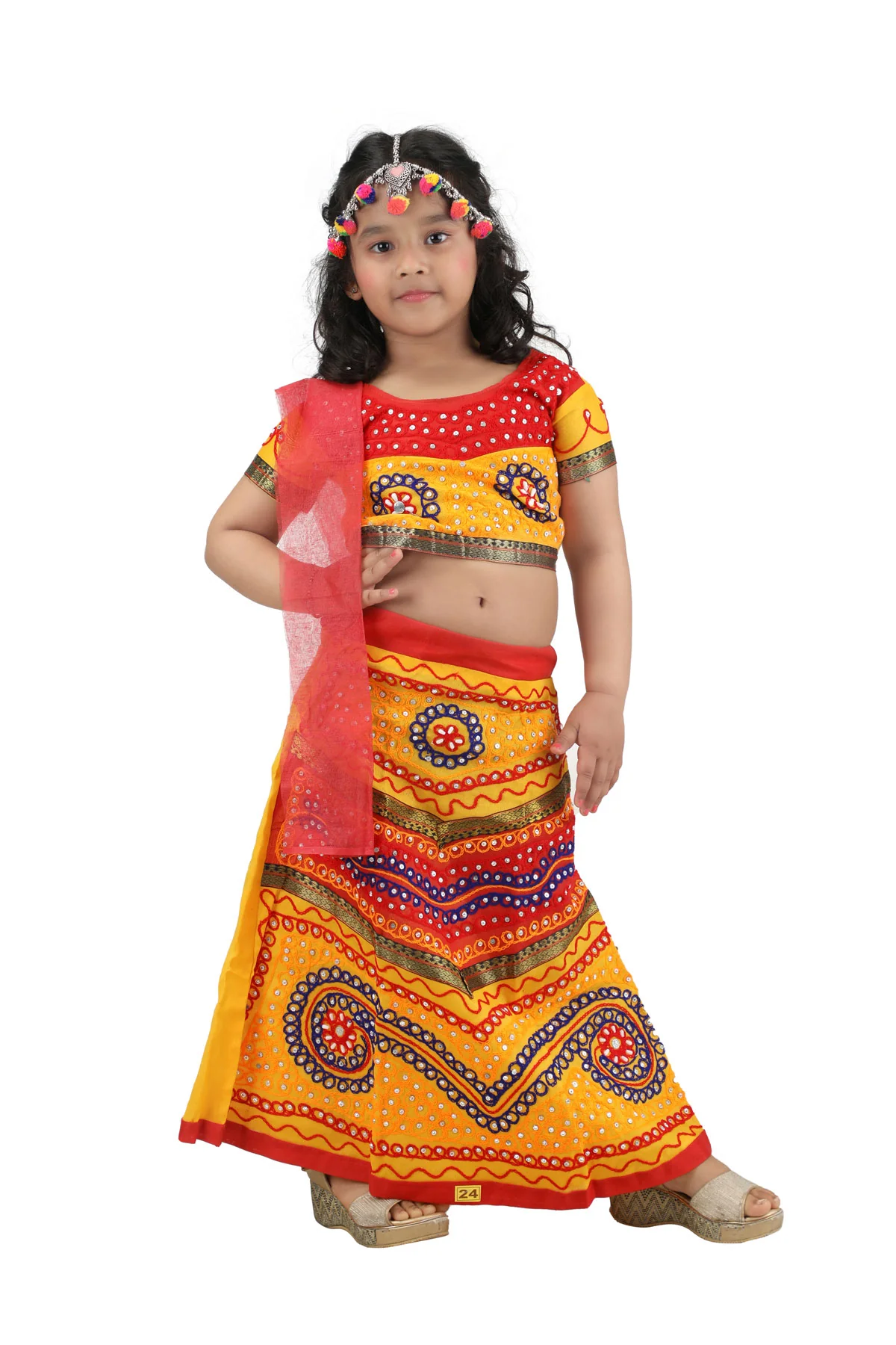 Radha Gujarat Garba Navratri Indian State Fancy Dress Costume for Girls and Women - Image 4