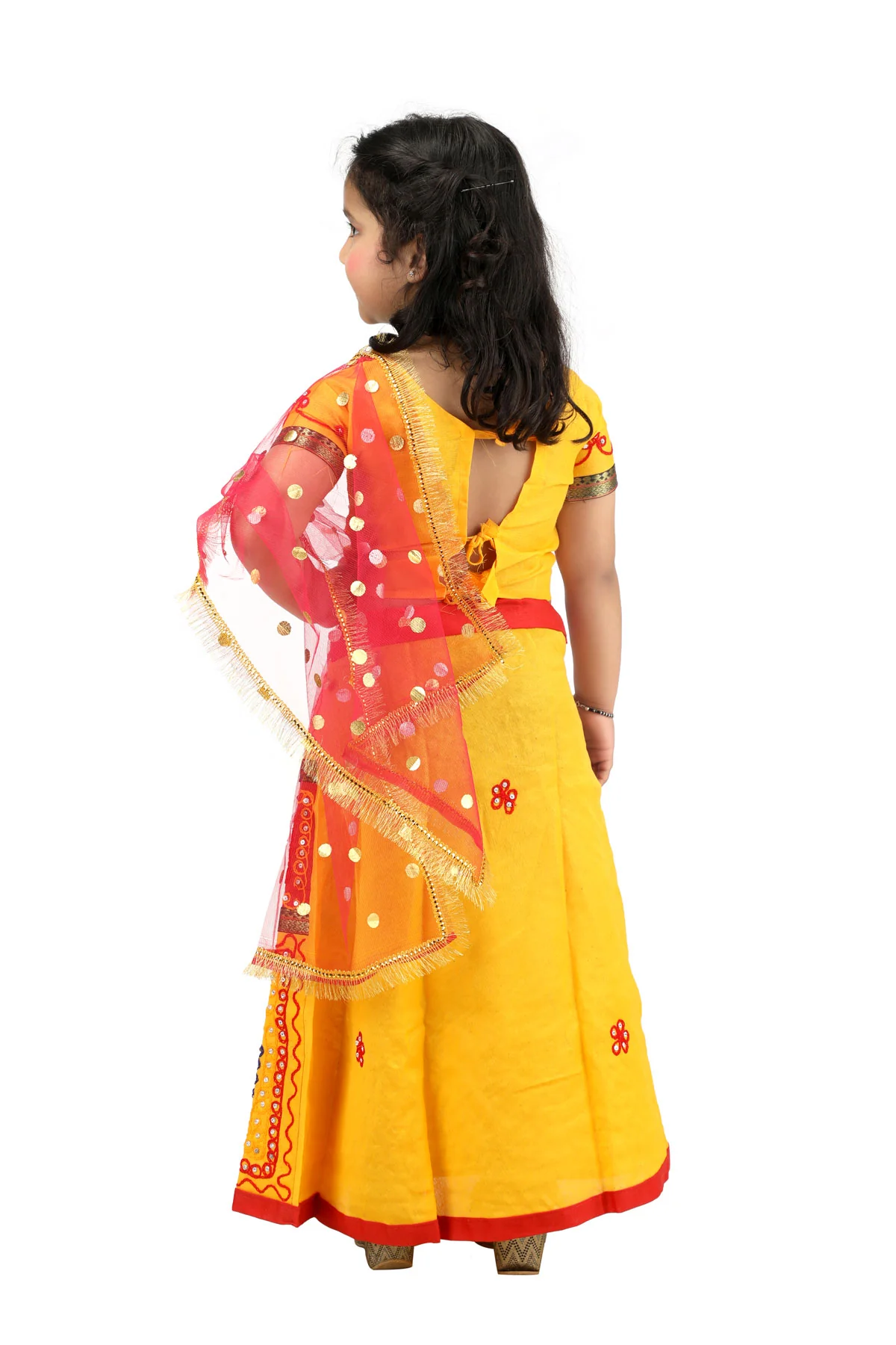 Radha Lehenga Chaniya Choli Navratri Garba Multicolor Costume Dress for Girls & Women - Image 3