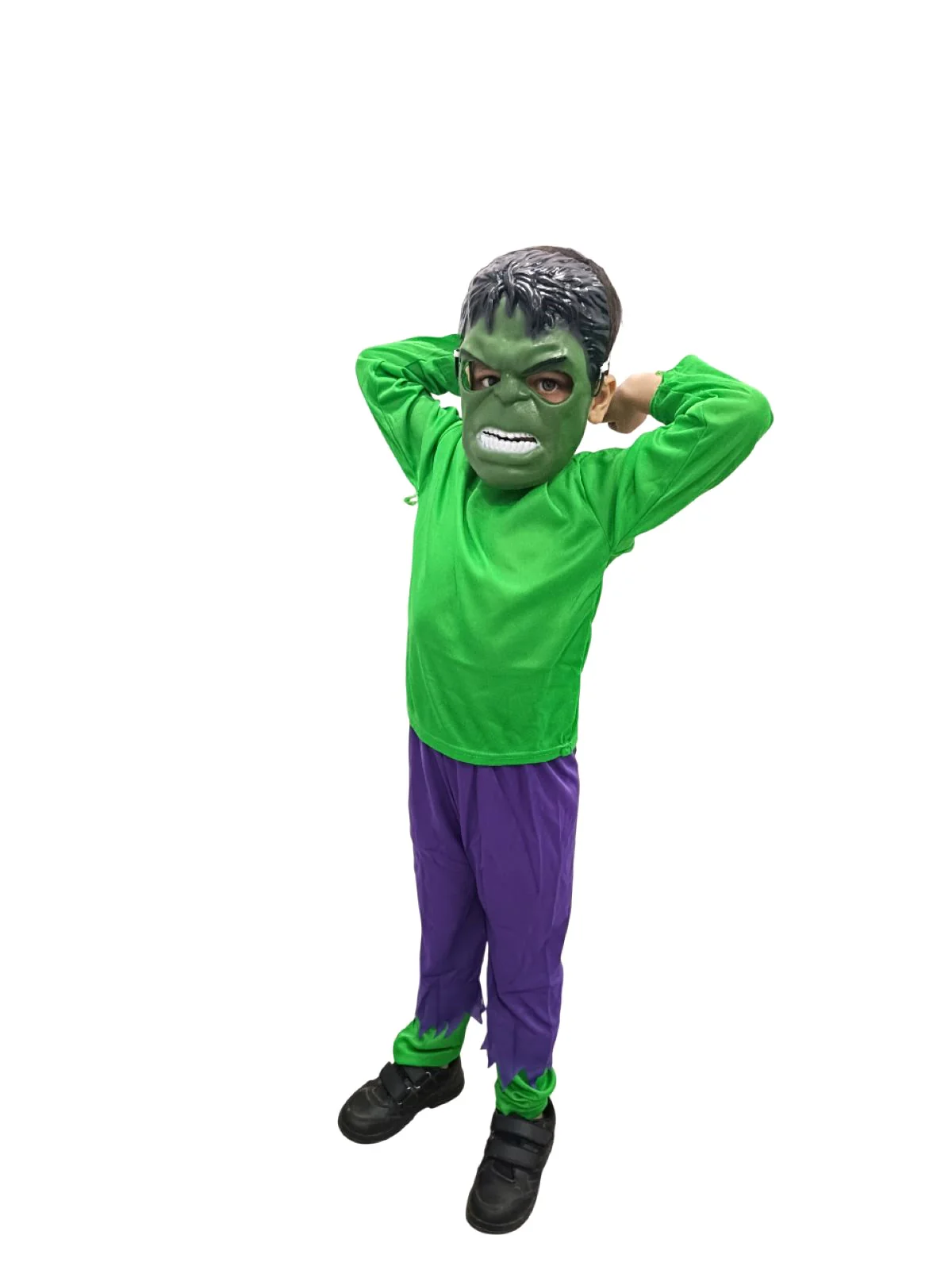 The Green Smasher Superhero Kids Fancy Dress Costume with Mask | Standard - Image 4