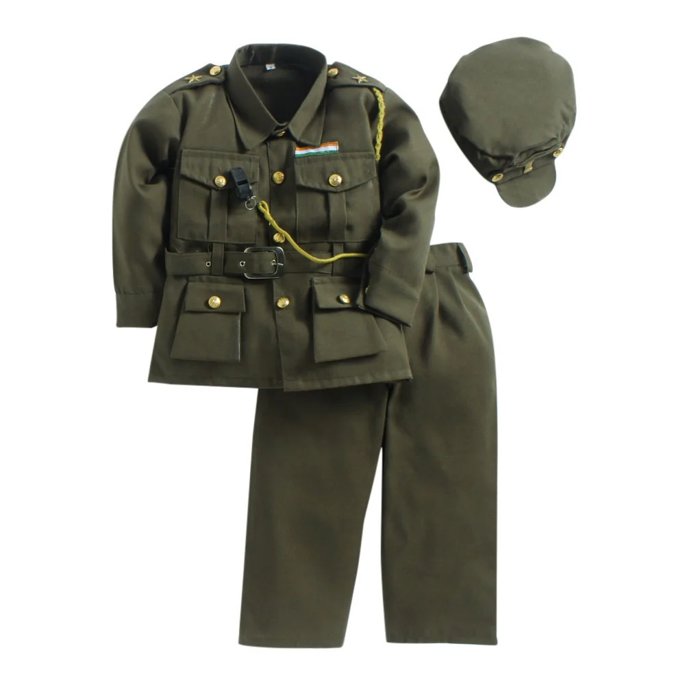 Indian Army Soldier Profession Community Helper Kids Fancy Dress Costume - Image 9