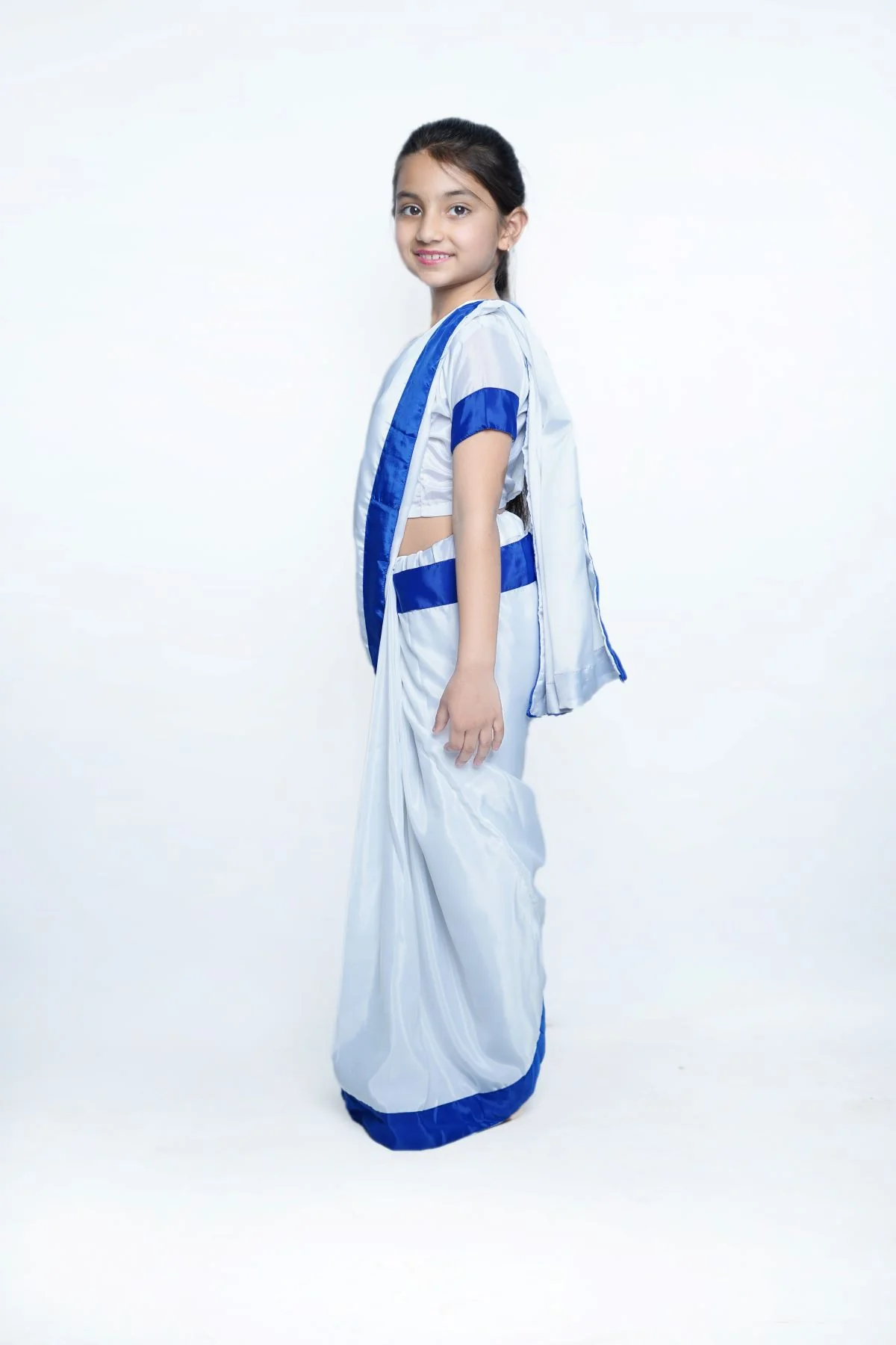 Indira Gandhi Politician Leader Ex-Prime Minister Saree Kids Fancy Dress Costume - Image 8