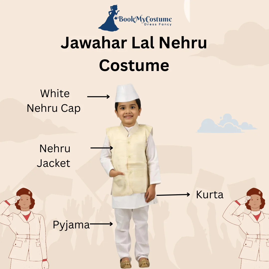 Pandit Ji Jawahar Lal Nehru First Indian Prime Minister National Leader for Boys Kids Adult Fancy Dress Costume - Image 5
