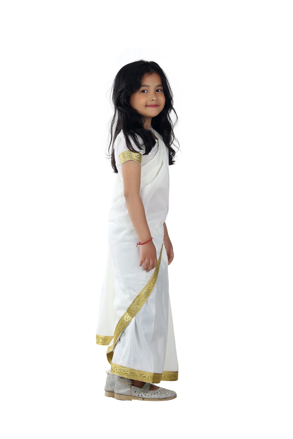 Kerala Indian State Saree Onam Fancy Dress Costume for Girls and Females - Image 3
