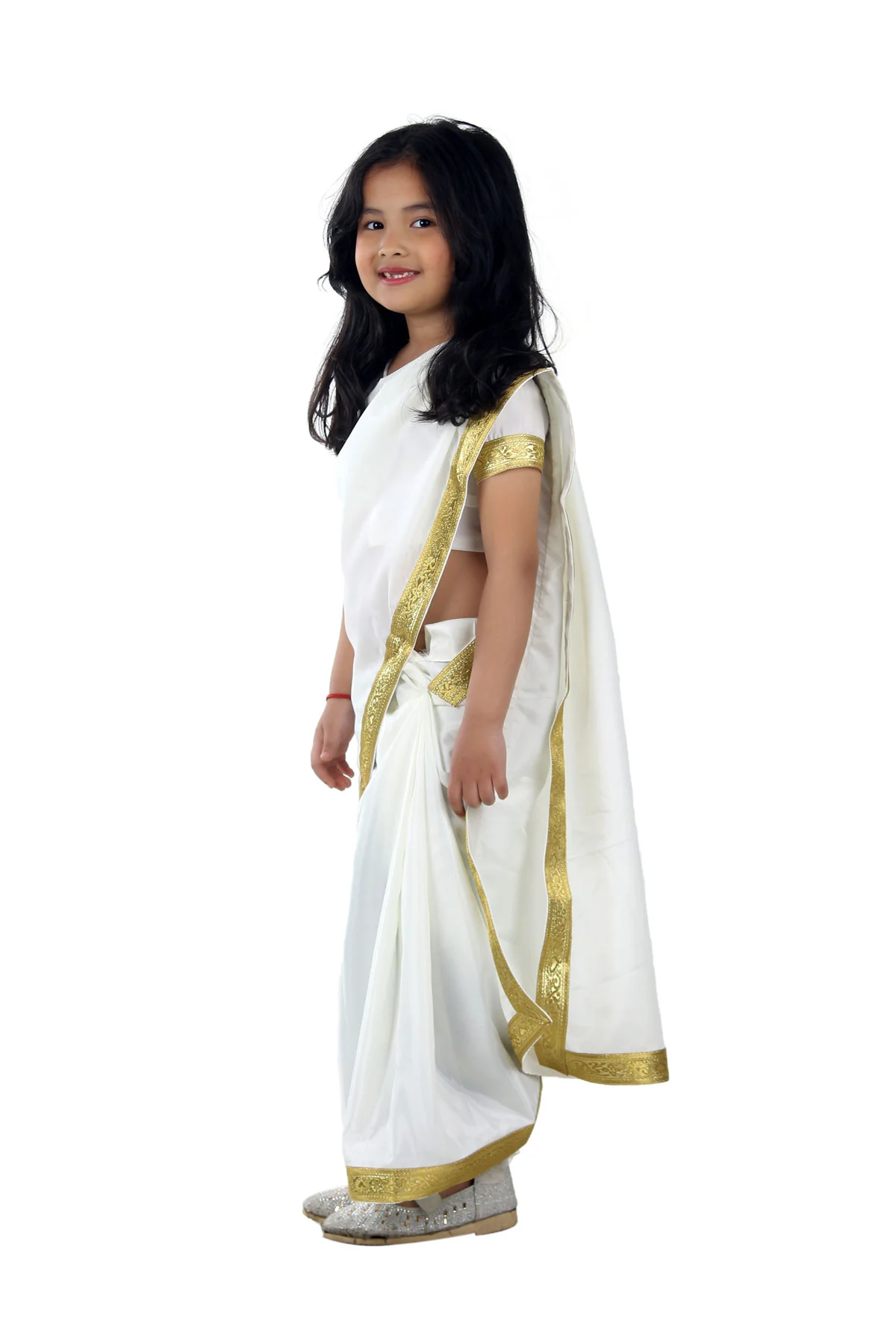Kerala Indian State Saree Onam Fancy Dress Costume for Girls and Females - Image 5