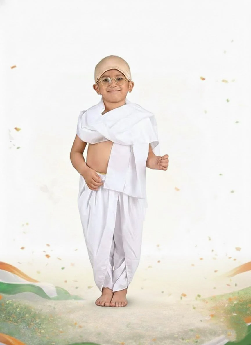 Mahatma Gandhi Father of the Nation Freedom Fighter Kids Fancy Dress | Mahatma Gandhi Costume for Kids - Image 8