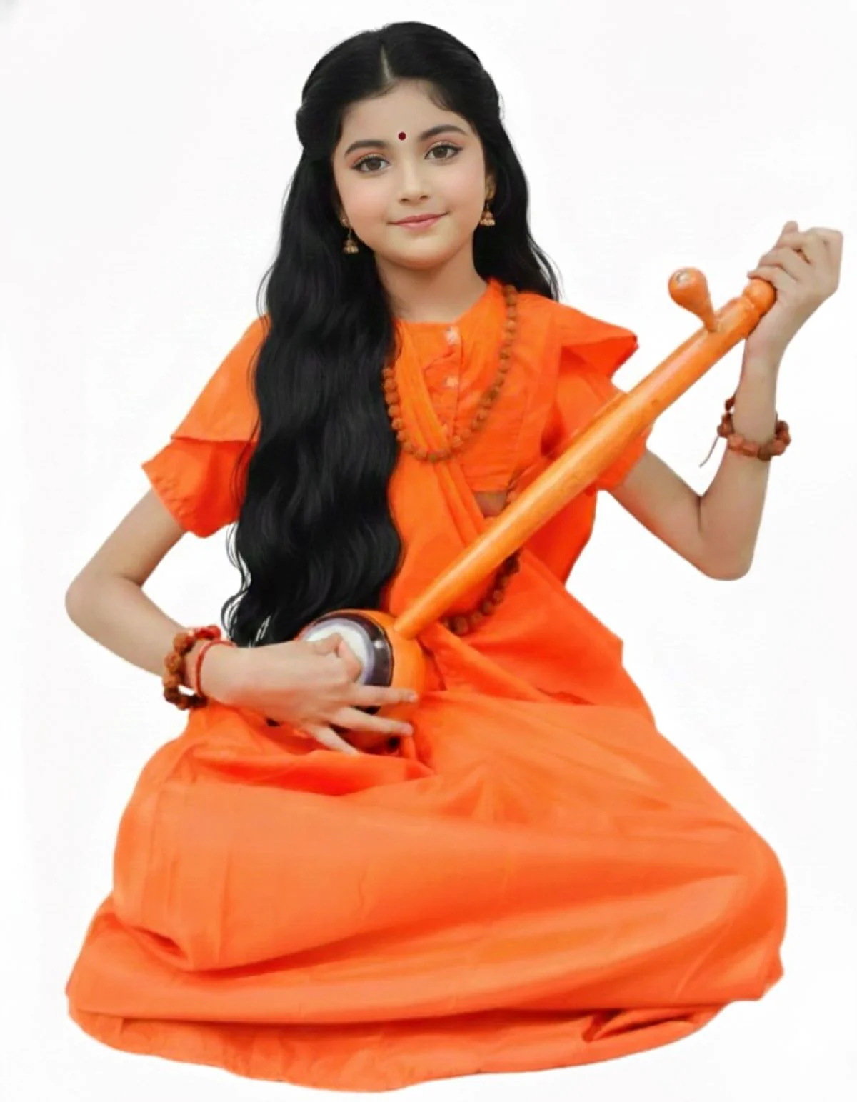 Meera Mirabai Krishna Lover and Devotee Kids Fancy Dress Costume for Girls & Women - Image 6