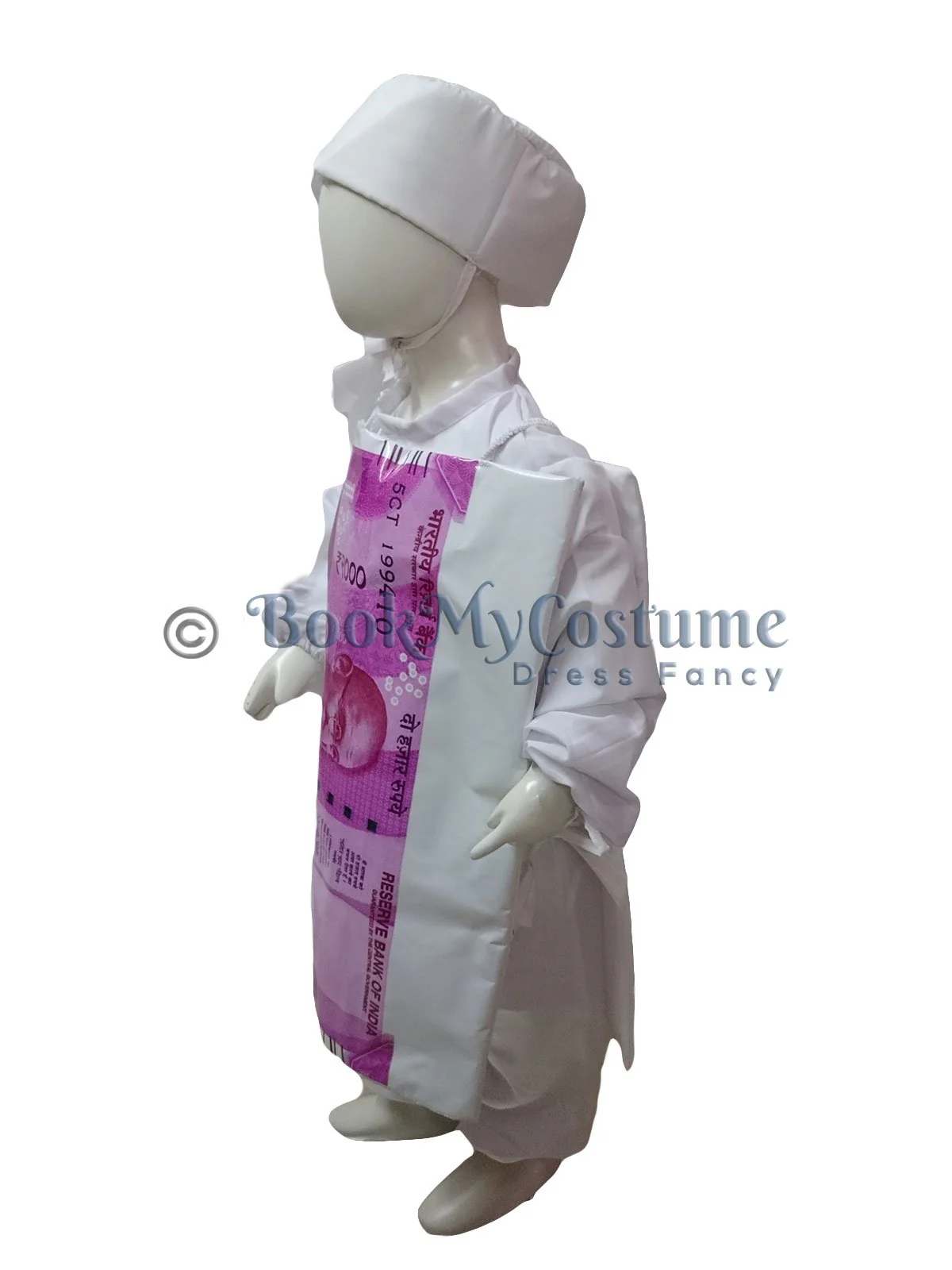 New Two Thousand 2000 Indian Rupees Currency Note Kids Fancy Dress Costume - Image 4