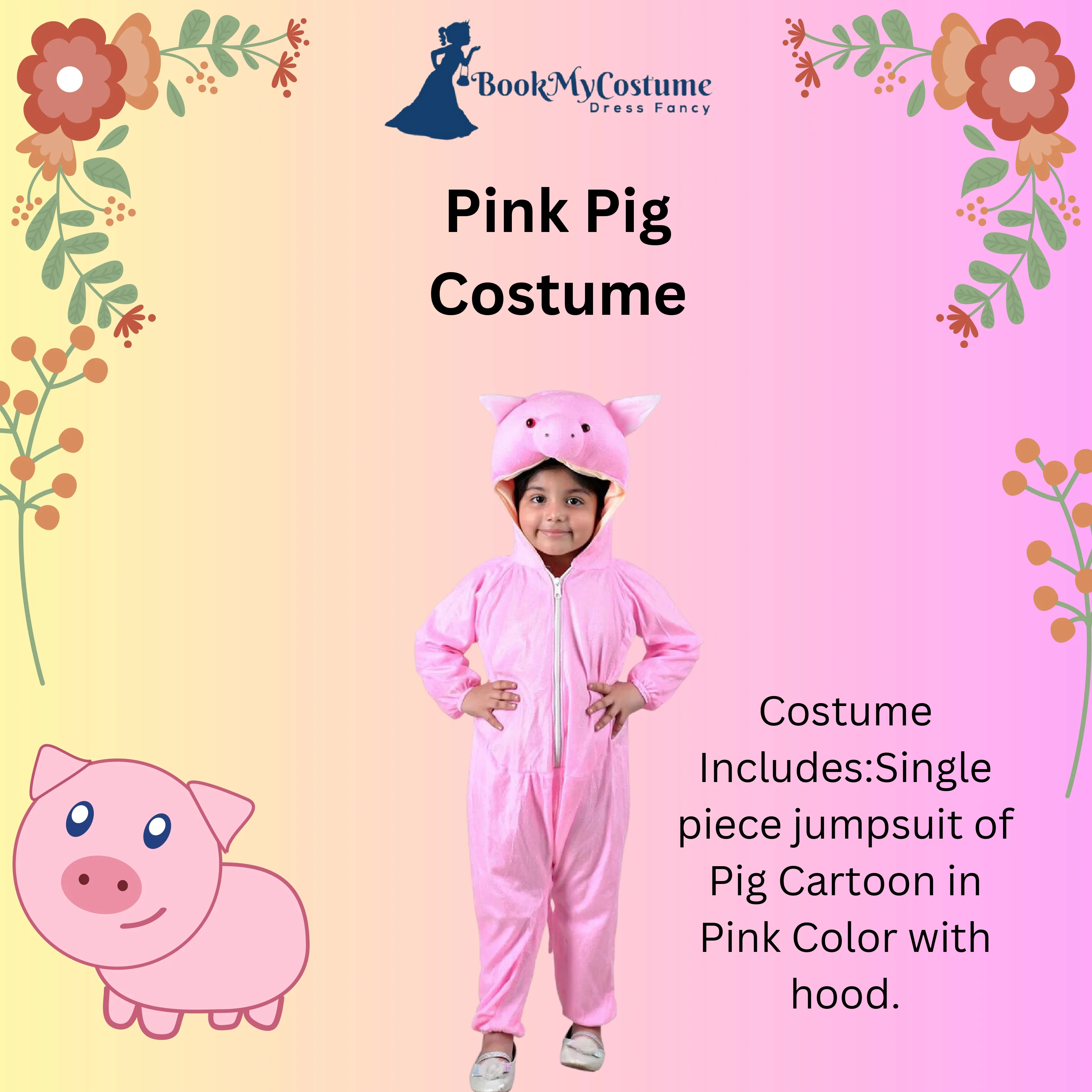 Pink Pig TV Cartoon Jumpsuit Fancy Dress Costume for Kids - Image 5