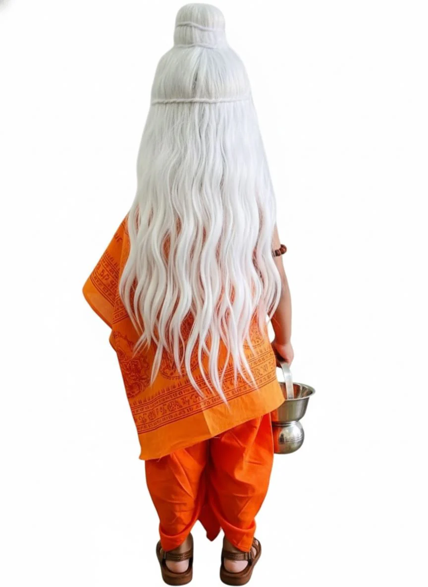 Raavana Sita Haran Sadhu Vesh | Guru Vashistha | Shukracharya Ramayan Fancy Dress Costume for Kids | Ramleela Mythological Dress for Boys | Ramleela Costume for Kids - Image 3