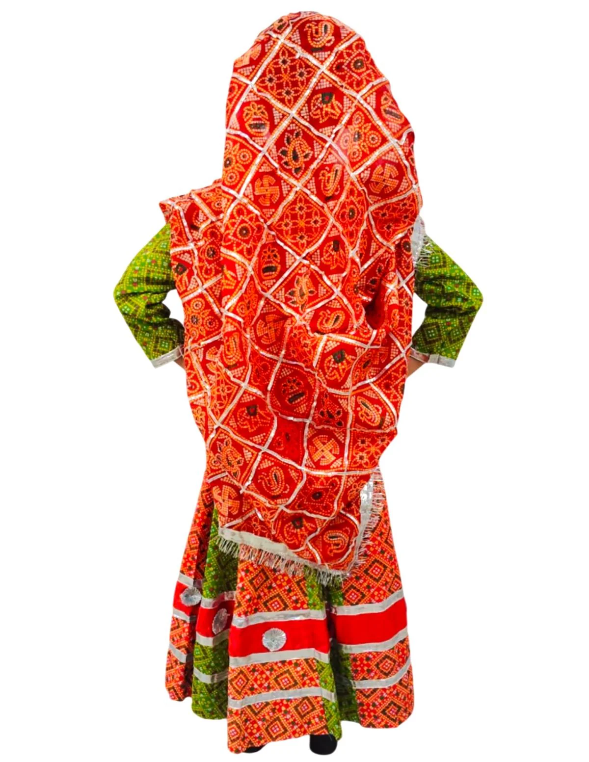 Rajasthani Indian State Fancy Dress Costume for Girls and Females | Without Jewelry - Image 3