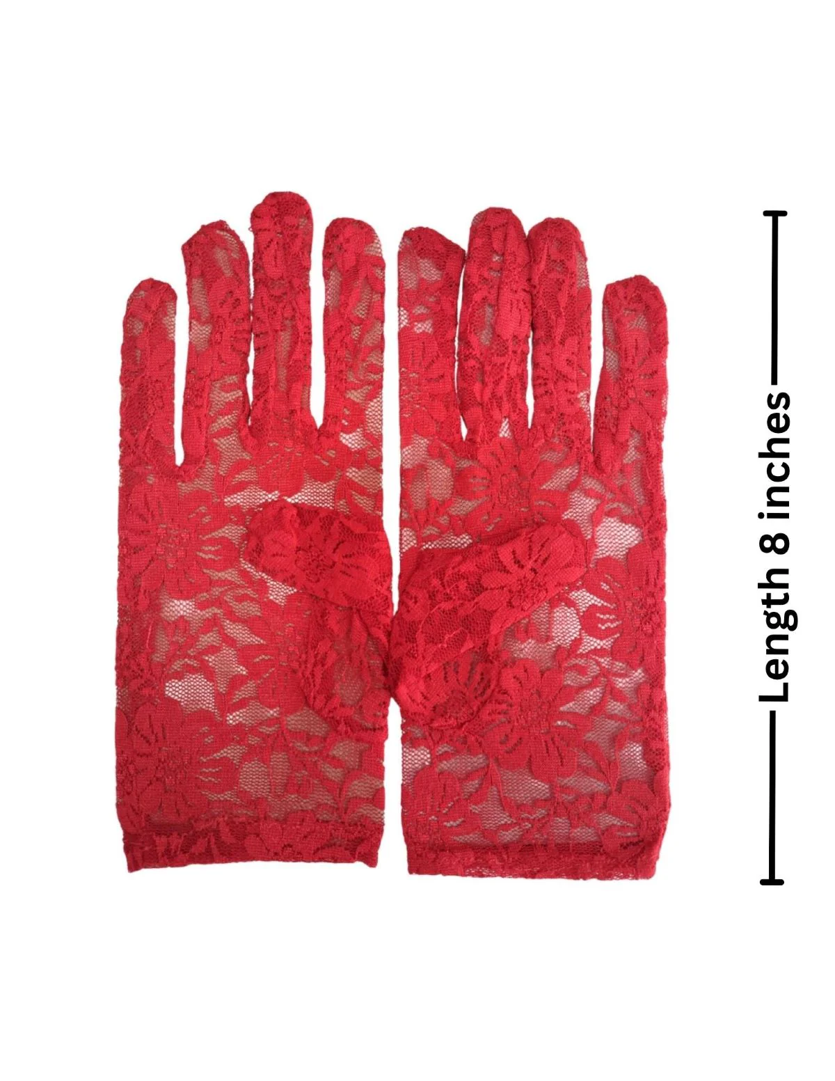 Red Hand Lace Gloves Dance Costume Accessory for Girls - Image 3