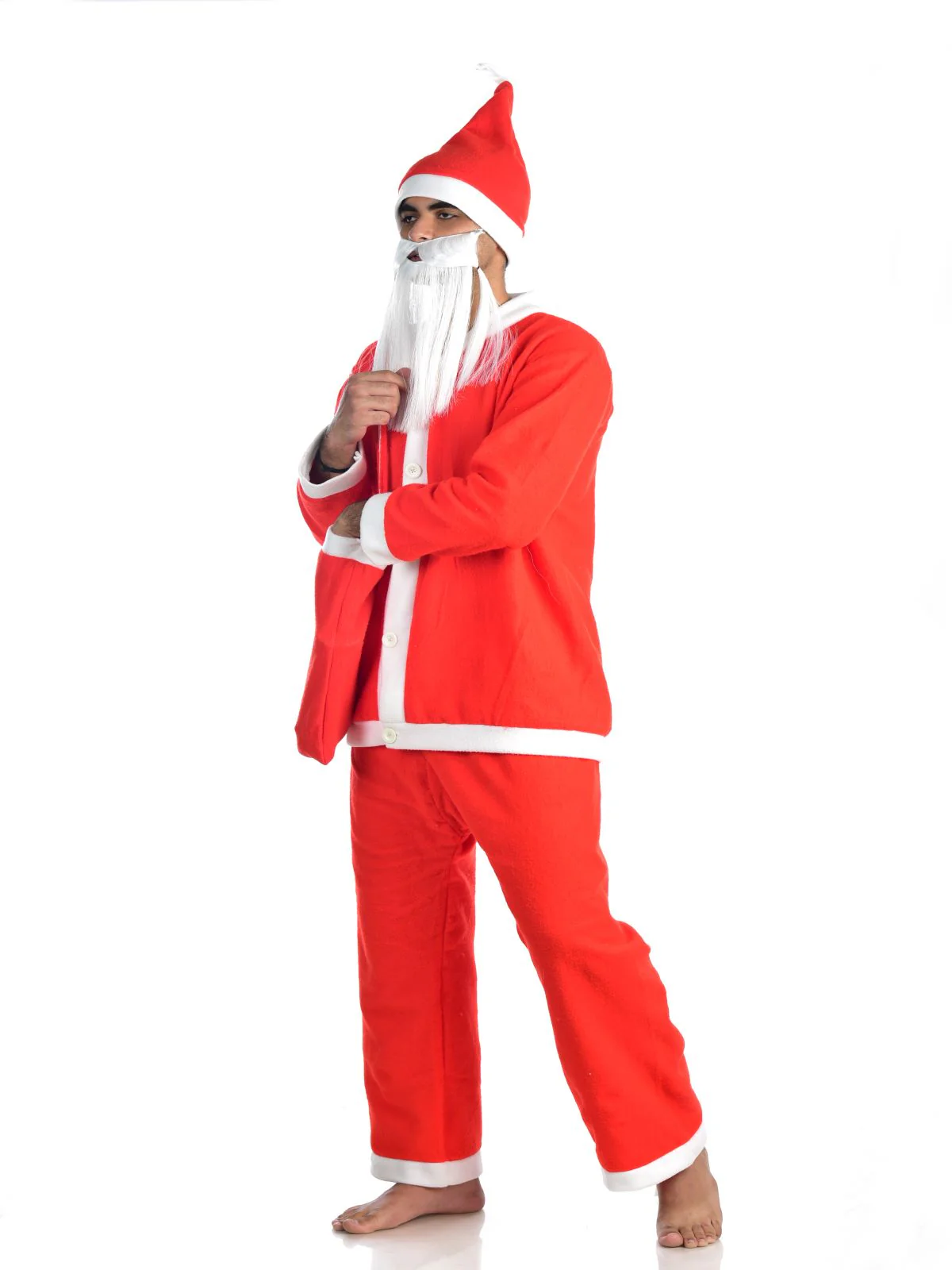 Santa Claus With Beard Complete Set Christmas Kids & Adults Fancy Dress Costume - Premium - Image 16
