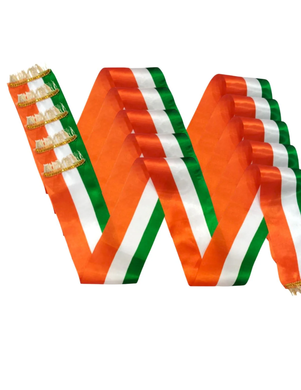 Set of 5 Tricolor Stole Tiranga Independence Day Kids & Adults Costume Accessory - Image 8