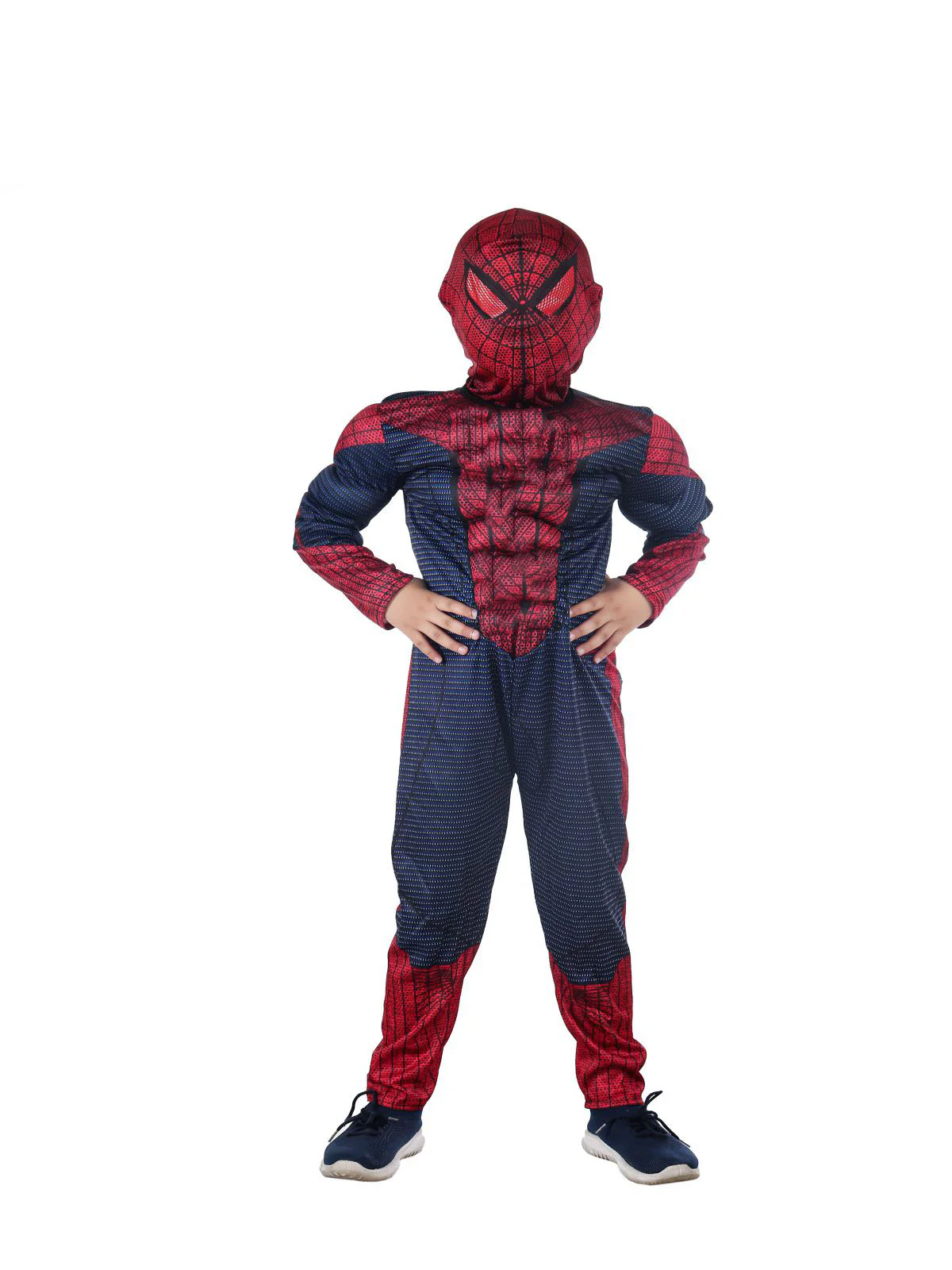Red Blue Superhero Muscle Look Kids Fancy Dress Costume - Imported