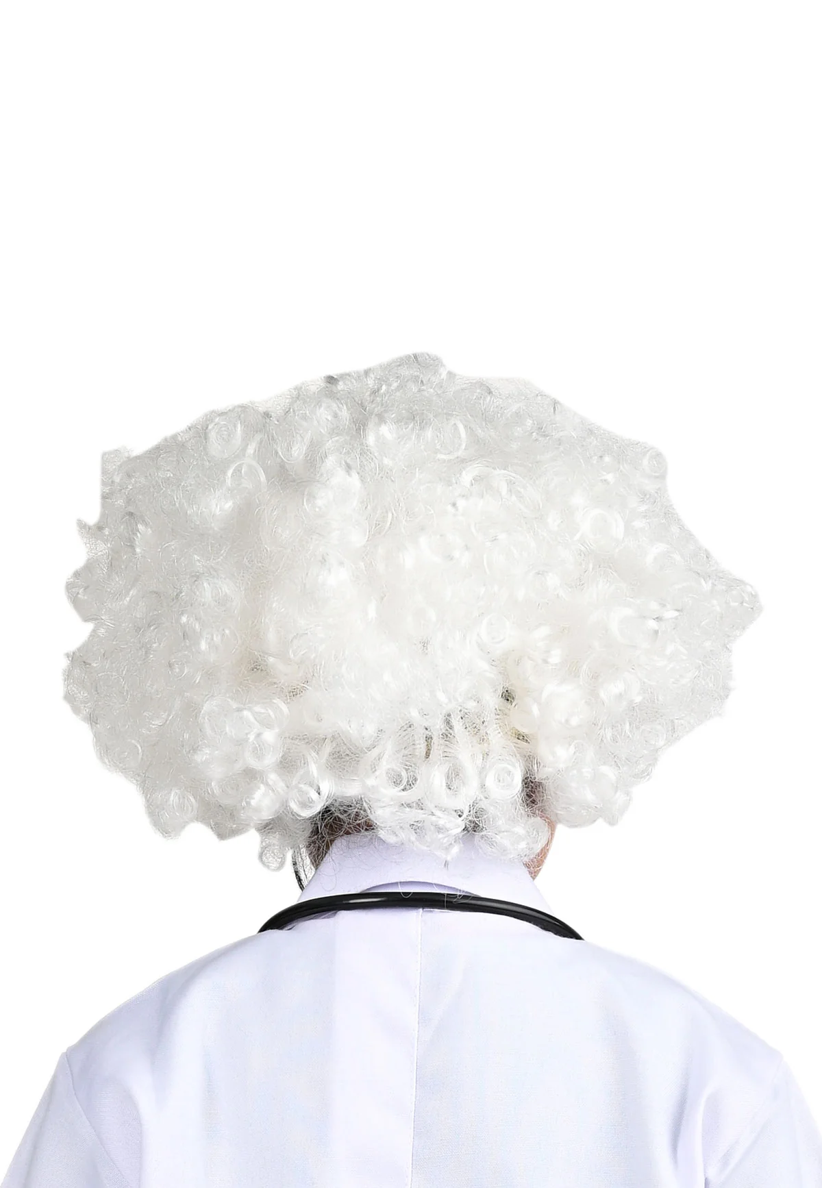 White Old Man Curly Hair Wig Unisex Adult & Kids Fancy Dress Costume Accessory - Image 4