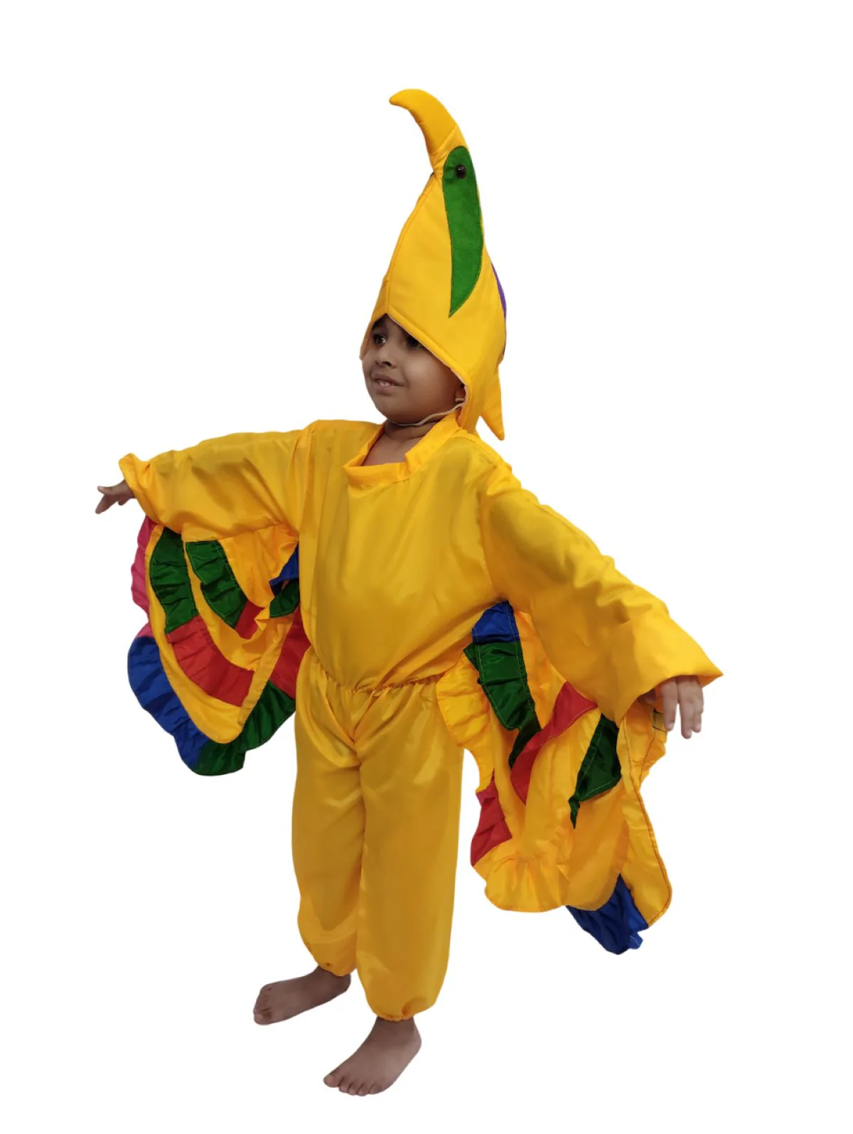 Yellow Bird Macaw With Multicolor Wings Kids Fancy Dress Costume - Image 4